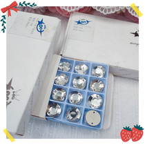 1027 whole box 96 flat bottom flat flat double hole hand seam glass drill DIY garment handmade material