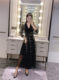 Heavy industry embroidered wave dot mesh dress female spring and autumn celebrity temperament super fairy long dress party dress skirt