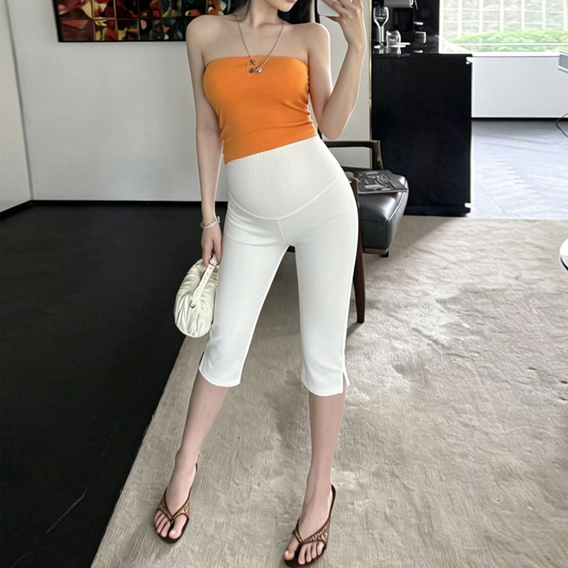 Maternity Side-Slit Leggings, Seven-Quarter Length, Thin Style for Spring and Summer, 2026 New Model, Belly Support, Stretchy, Slimming Casual Pants Maternity Side-Slit Leggings, Seven-Quarter Length, Thin Style for Spring and Summer, 2026 New Model, Belly Support, Stretchy, Slimming Casual Pants