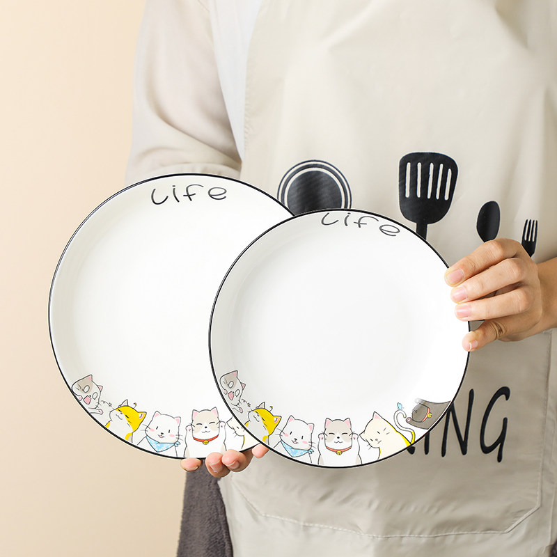 Plate dish household creative cute cartoon ceramic tableware package combined dish dish dish dish disk porcelain disk