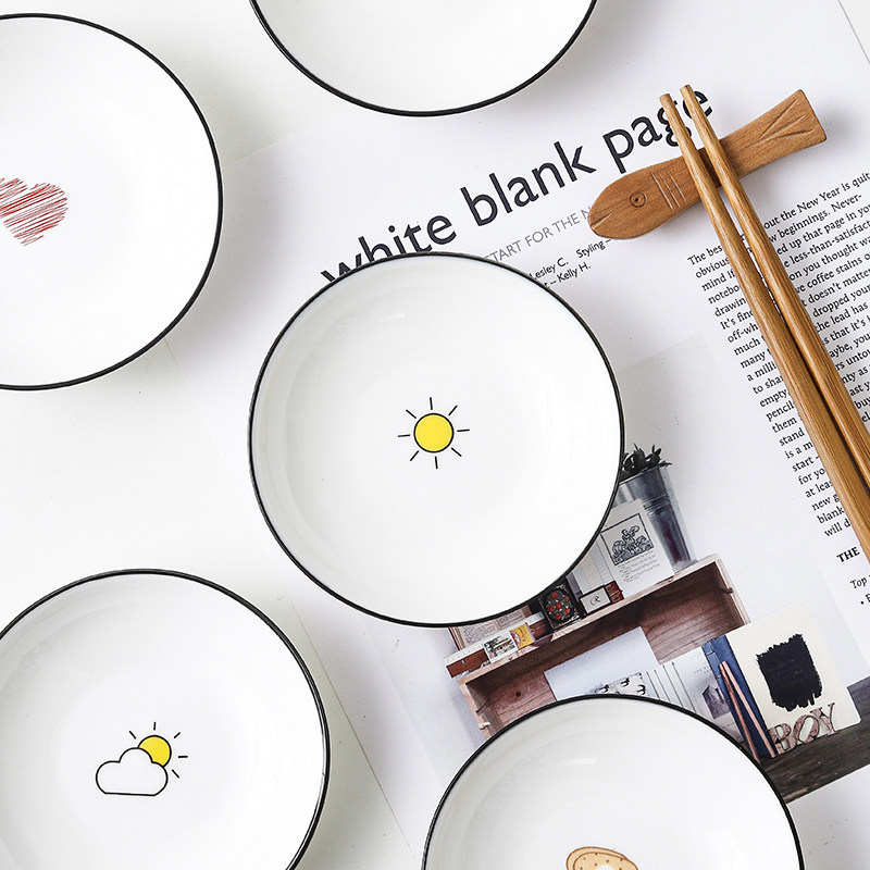 Ceramic Small Saucer 4 Inch Kitchen Seasoned Dish Creative Children Bone Disc Vinegar Saucer Soy Sauce Dish Creative Snack Dish