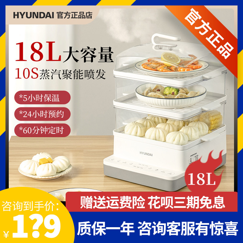 South Korean modern electric steamer Home Multi-function three-layer large capacity steam boiler Full automatic small breakfast electromechanical steam box