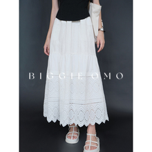 Biggie Omo 2024 Summer French Heavy Industry Lace Half Skirt Women's Rural Girl Feeling Long Half Skirt