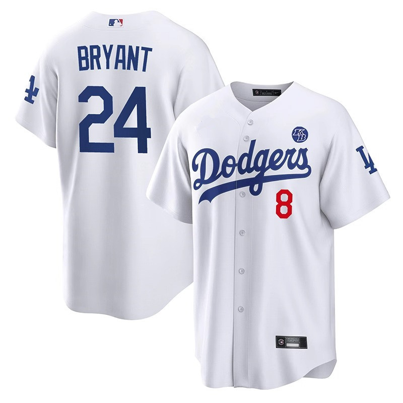 New Los Angeles Dodgers Los Angeles 24 #   Bryant Men's Baseball Uniform Fully Embroidered Jersey
