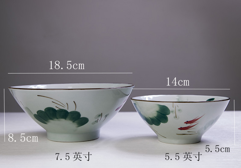 And the four seasons ink under the glaze color Japanese household rainbow such as bowl hand - made ceramic horn bowl at upstream rainbow such as bowl soup bowl