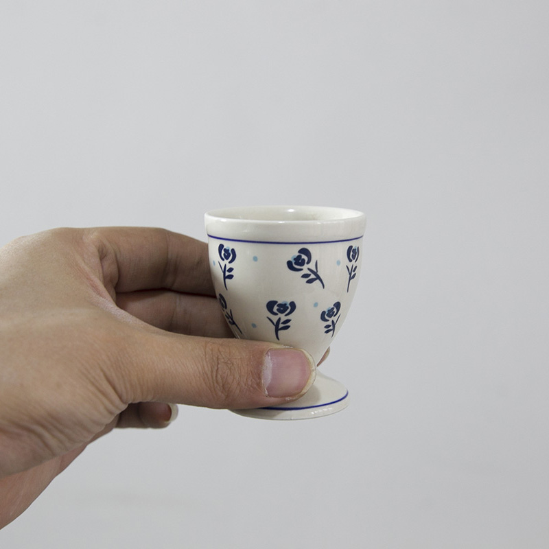 (2) under glaze color porcelain hat to small glass koubei glass cup sample tea cup of white wine cups of black glass