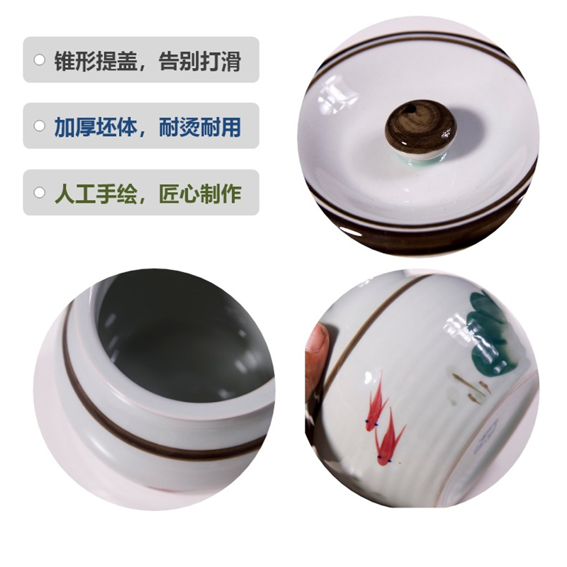 And the four seasons ink hand - made ceramic pepper pot seasoning box of large salt shaker oil spicy pot seasoning sauce pot