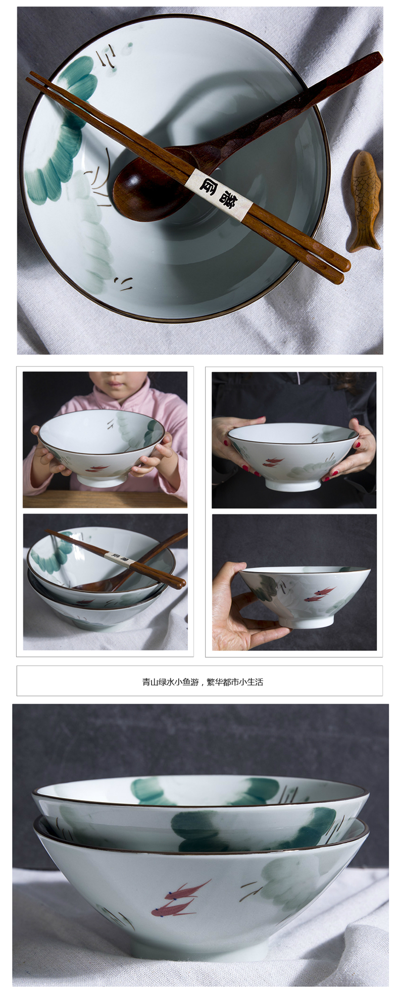 And four seasons disc ink handpainted glaze color under Japanese ceramic spoon, household utensils move rainbow such as bowl dish dishes