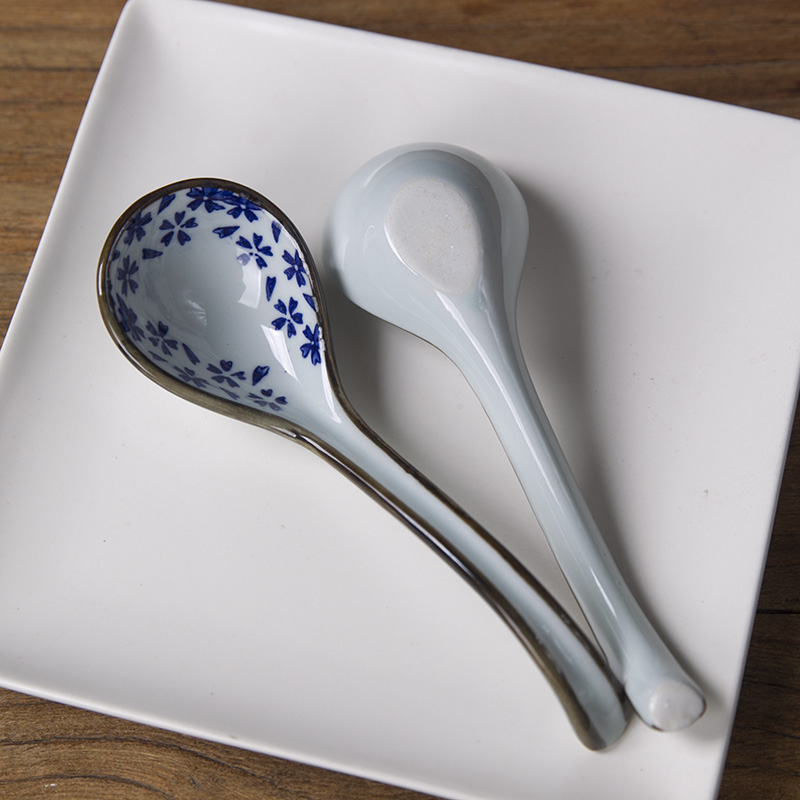And the four seasons spoon ladle Japanese spoon run rainbow such use ceramic household porcelain run move spoon