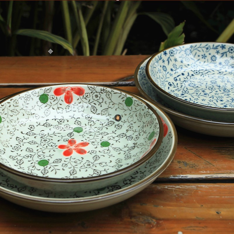 And the four seasons Japanese under glaze color porcelain tableware suit 38 head job rainbow such as bowl dish dishes suit household