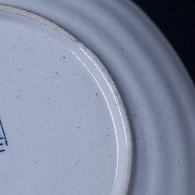 And the four seasons under the glaze color hand - made ceramic tableware move rough sea waves disc FanPan flat home 0