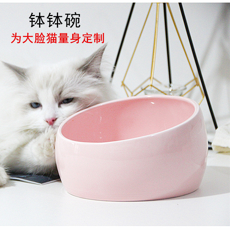 Peg kitten Buddha bowl bowl BOBO cat ceramic bowl food bowl large-capacity oblique mouth non-slip
