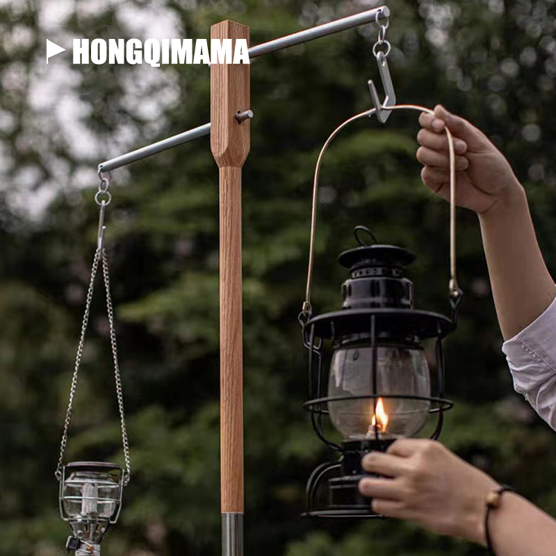 TNR Outdoor Campaign Removal Teak Solid Wood Casting Iron Casting Light Removal Portable Horse Lamp Casting Lamp