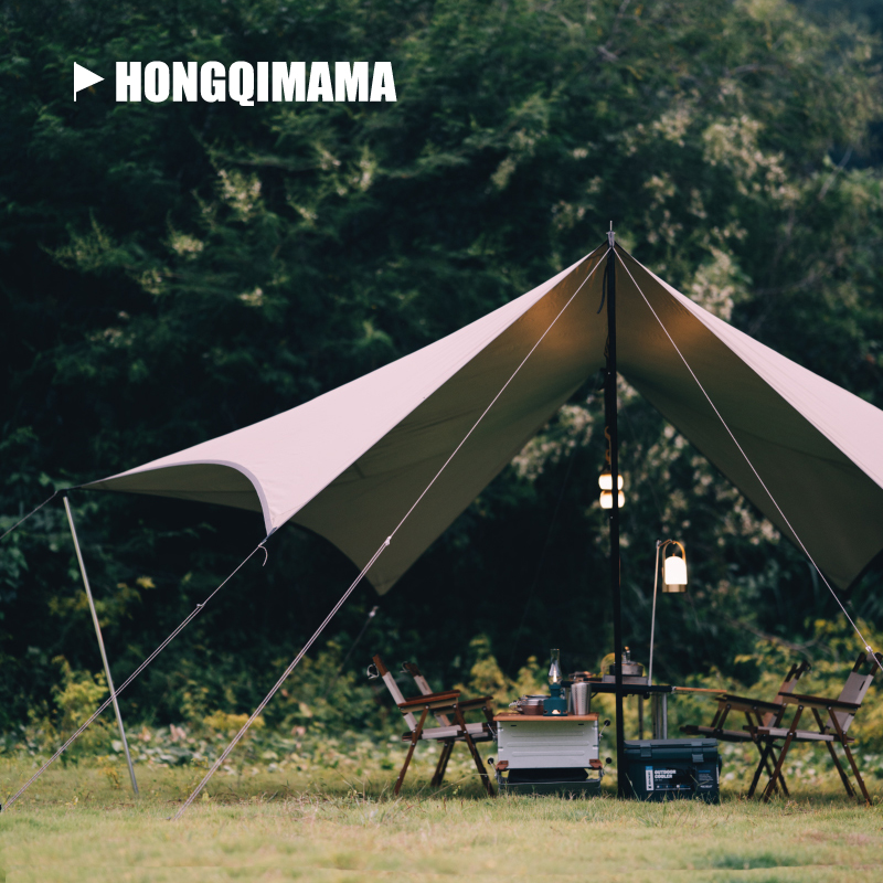 vidalido outdoor camping sunshade monster canopy coated with silver full shading anti-UV special-shaped double-wing canopy