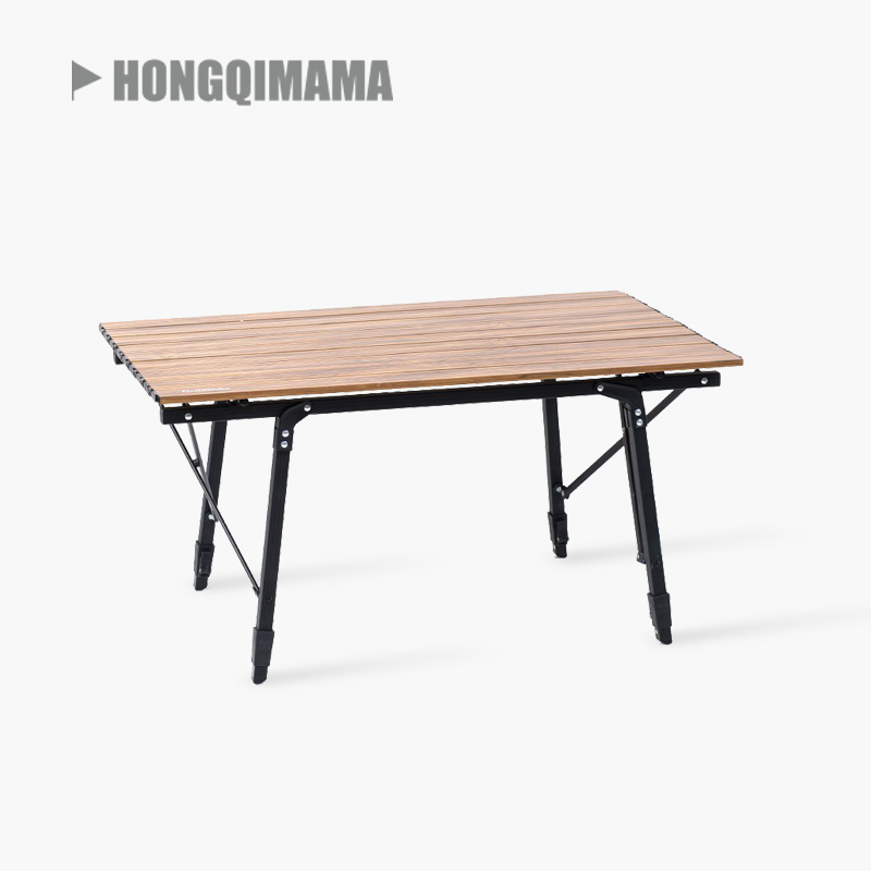 TNR Outdoor Wood aluminum alloy folding table lightweight camping folding table adjustable height folding table picnic table
