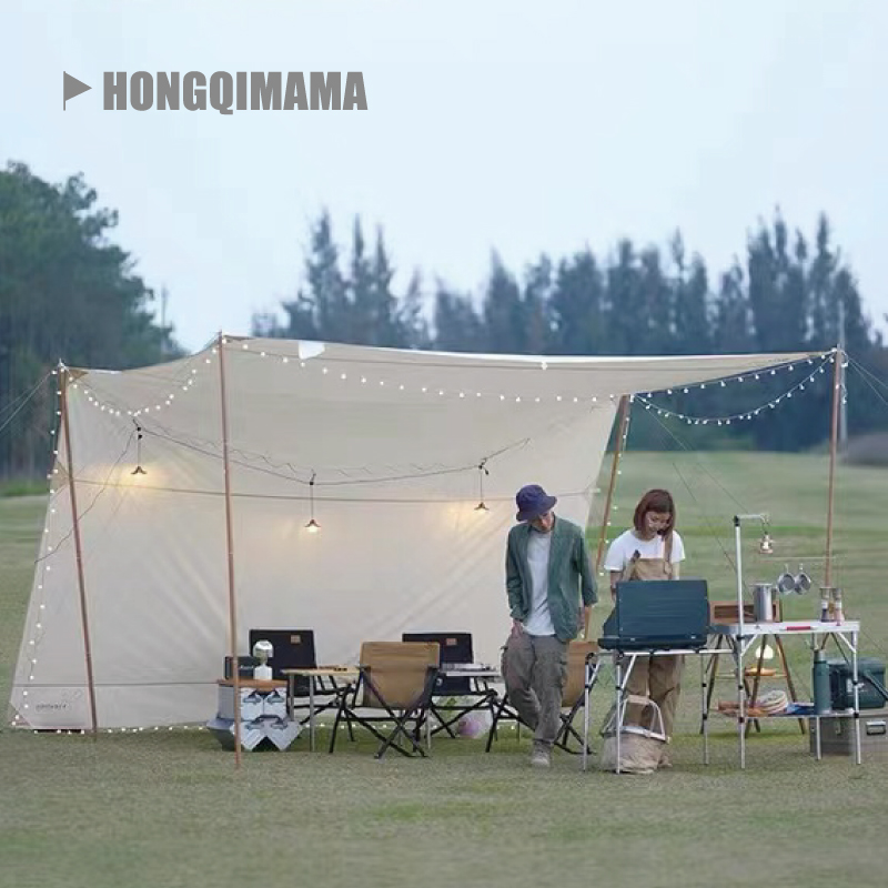 vidalido outdoor camping days curtain wind shield retro TC cotton cloth sunscreen waterproof oversize sunscreen