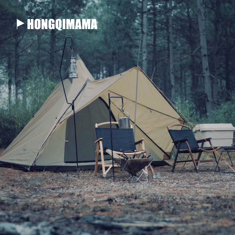 Vidalido Outdoor Camping Indian Pyramid Tent Shade Sun-proof Double Layer Rain-Prevention Tent