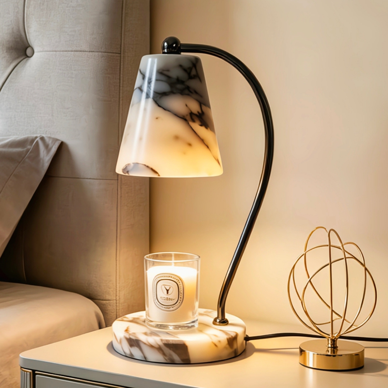 Bvlgari Marble Table Lamp, Melted Wax Lamp, Diffuses Fragrance, Bedroom Bedside, B&B, Hotel, High-End Aromatherapy Table Lamp