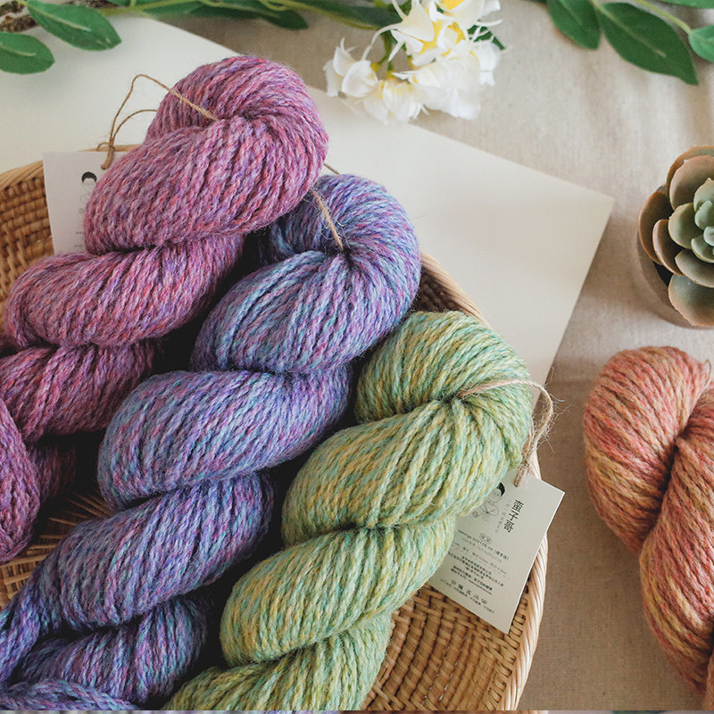 Nightingtang 100 % wool segment dyed pure wool wire hand knitting rod needle wool wire woven scarf