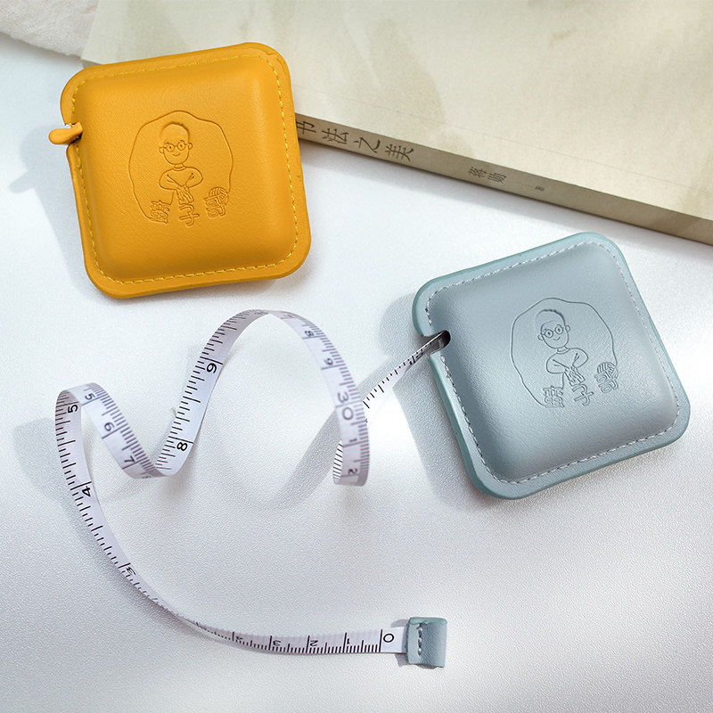 Thick square leather soft ruler wool knitting tool tape ruler soft ruler tape measure portable carrying small leather ruler