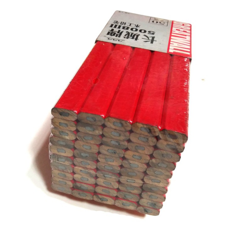 Shanghai Great Wall Card 5008 Woodworking Pencil Engineering Pencil Black Woodworking Pen Flat Lead Stroke Line Wide Pencil