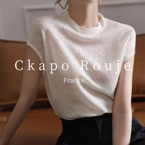 Ckapo Rouje France sensation de conception cuite et dâge réduit Ne lâchez pas de tricot à manches courtes tricot blouse lété femelle