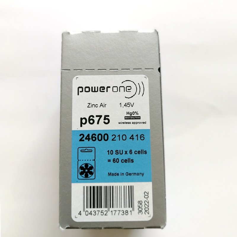 P675 whole box hearing aid battery Germany imported battery Zinc air battery POWER ONE P675