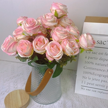 Artificial Flowers Silks Rose High quality White Bouquet Pin