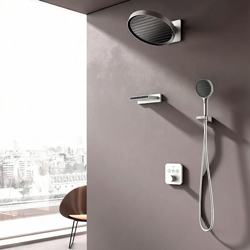 Moen M-Box Concealed In-Wall Thermostatic Shower Set with Hidden Valve Core and Large Overhead Spray Moen M-Box Concealed In-Wall Thermostatic Shower Set with Hidden Valve Core and Large Overhead Spray