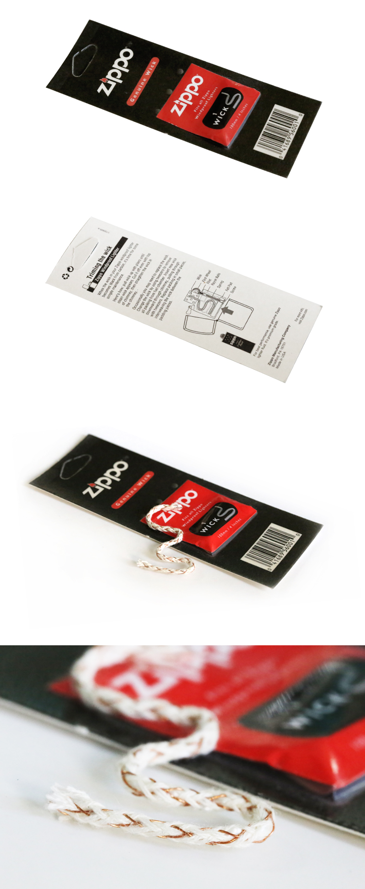 Chính hãng ZIPPO nhẹ hơn phụ kiện đặc biệt nhẹ hơn lõi bông Zippo zipoo cung cấp tampon cotton - Bật lửa bật lửa dầu ngày xưa