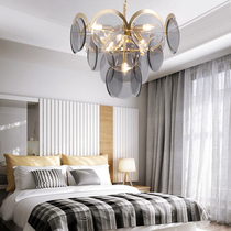 Post-modern creative smoke round glass living room chandelier art bedroom dining room designer sample chandelier