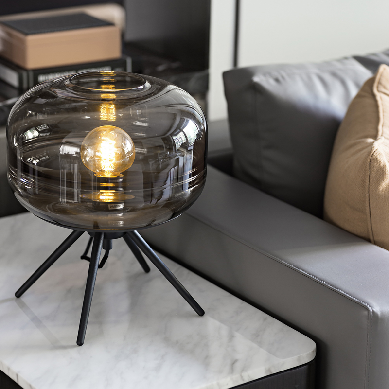 Nordic Style Bedside Table Light Living Room Glass Hotel Small Table Light Brief Rear Modern Flying Saucer Bedroom Bedside Headlights