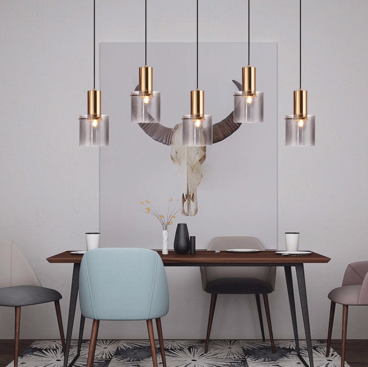 Nordic Postmodern Minimalist Creative Glass Chandelia Living-room Dining Room Bedside Bar Headboard Metal Personality Fashion Small Chandelia