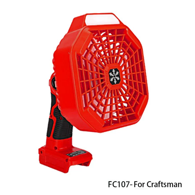 Handheld air fan, lights, flashlight, compatible lithium battery, 18v