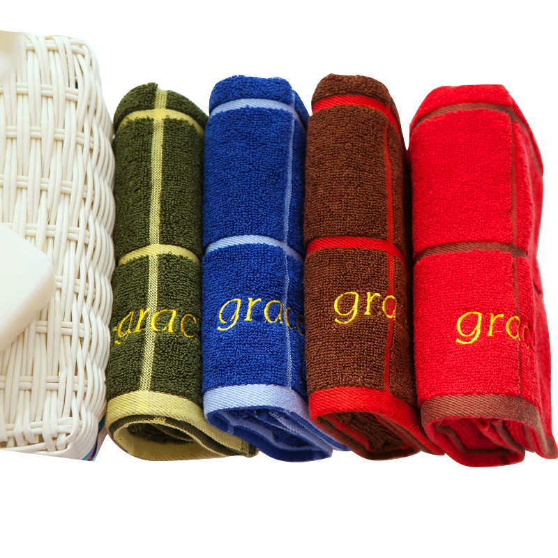 Jie Liya cotton absorbent towel 4 packs dry hair wash face adult dark beauty towel cotton face towel soft