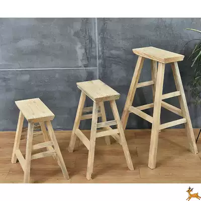 Bench Solid wood high stool Bar stool Household high stool Bar stool Dining table stool Low stool Wooden stool Counter stool