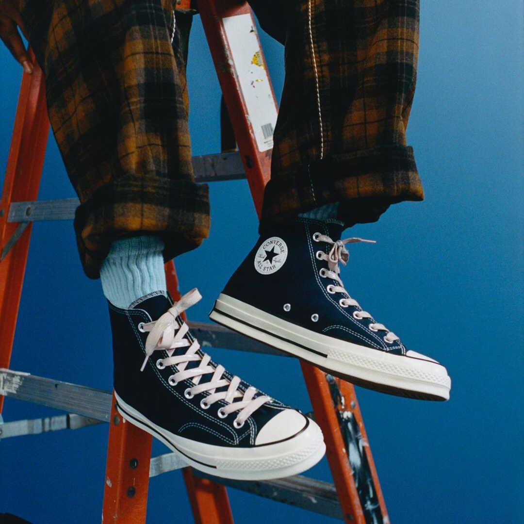 Converse 1970s Samsung tiêu chuẩn nửa đêm màu xanh đậm màu xanh đậm và giày nam và nữ thấp 164945c - Plimsolls jordan dior cổ thấp