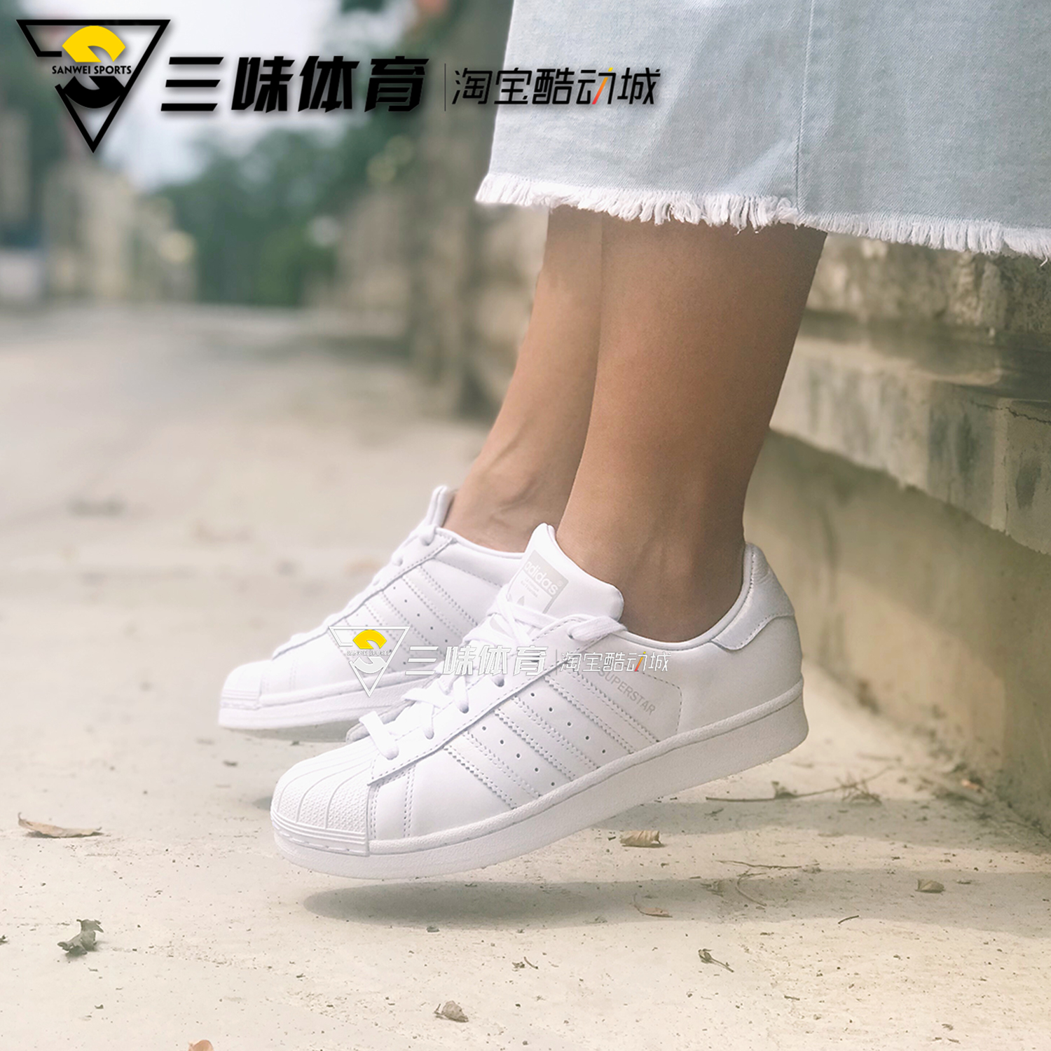 Adidas Adidas clover Superstar giày vỏ sò trắng tinh khiết giày thường giày AQ1214 - Dép / giày thường giày the thao nữ cao cấp