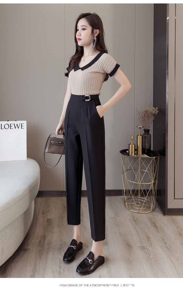 2019 đầu thu mới quần harem nữ cao eo bên dây kéo chín quần Quần phù hợp chuyên nghiệp Hàn Quốc là quần cà rốt mỏng - Quần Harem thời trang nữ 2021