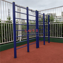  Outdoor outdoor path fitness equipment Rib wood double rib wood horizontal bar Rib wood Outdoor park fitness equipment