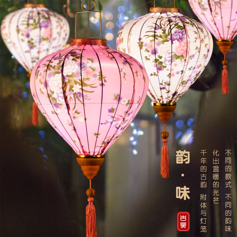 Ancient style Chinese lantern hanging decoration 2022 new Palace lamp outdoor large doorway waterproof floral lamp imitation ancient pendant lamp pendant