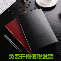 Red edge soft leather notepad A5 Notebook B5 meeting minutes this work manual can be customized logo