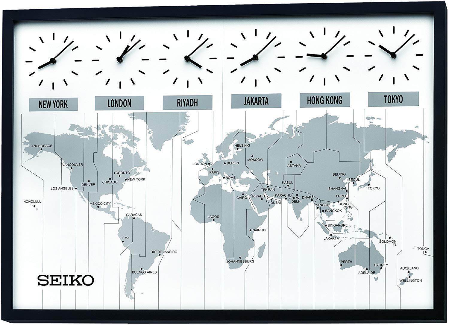 Xiaoyu Seiko QXA538KLH Classic Six Cities World Time hanging clocks and watches