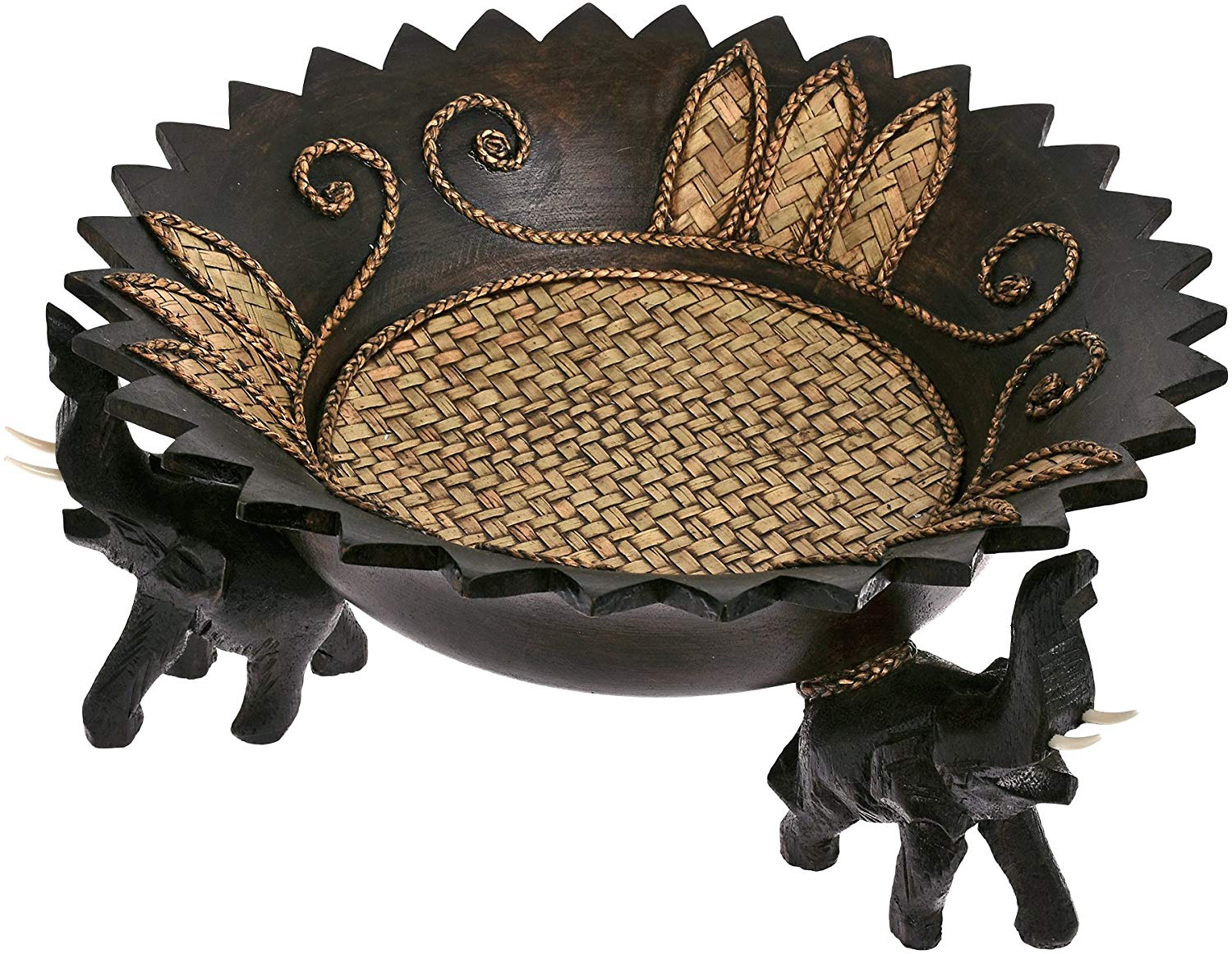 American AeraVida Happy Elephant leaf engraving Rain Tree Tree Swing Piece of Decorative Artwork