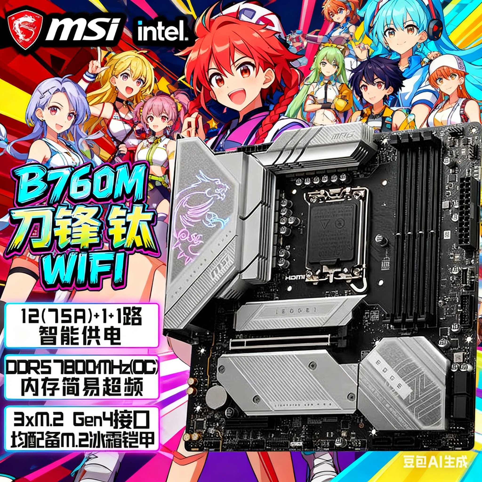 微星 H610M/B760M/Z790  爆破弹 迫击炮 刀锋钛  BOMBER WIFI