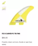 Surfing Board Rite FCS II Carver PC Tri Fins