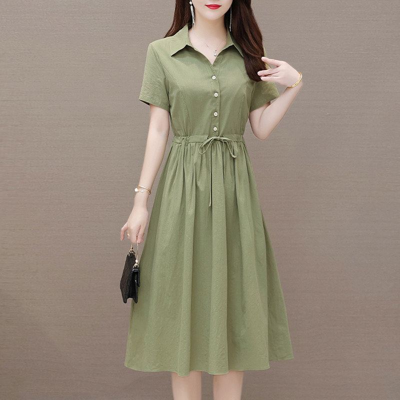 Casual Cotton and Linen Dress for Women, 2025 New Summer Style, Stylish and Slimming Dress for Petite Moms Casual Cotton and Linen Dress for Women, 2025 New Summer Style, Stylish and Slimming Dress for Petite Moms