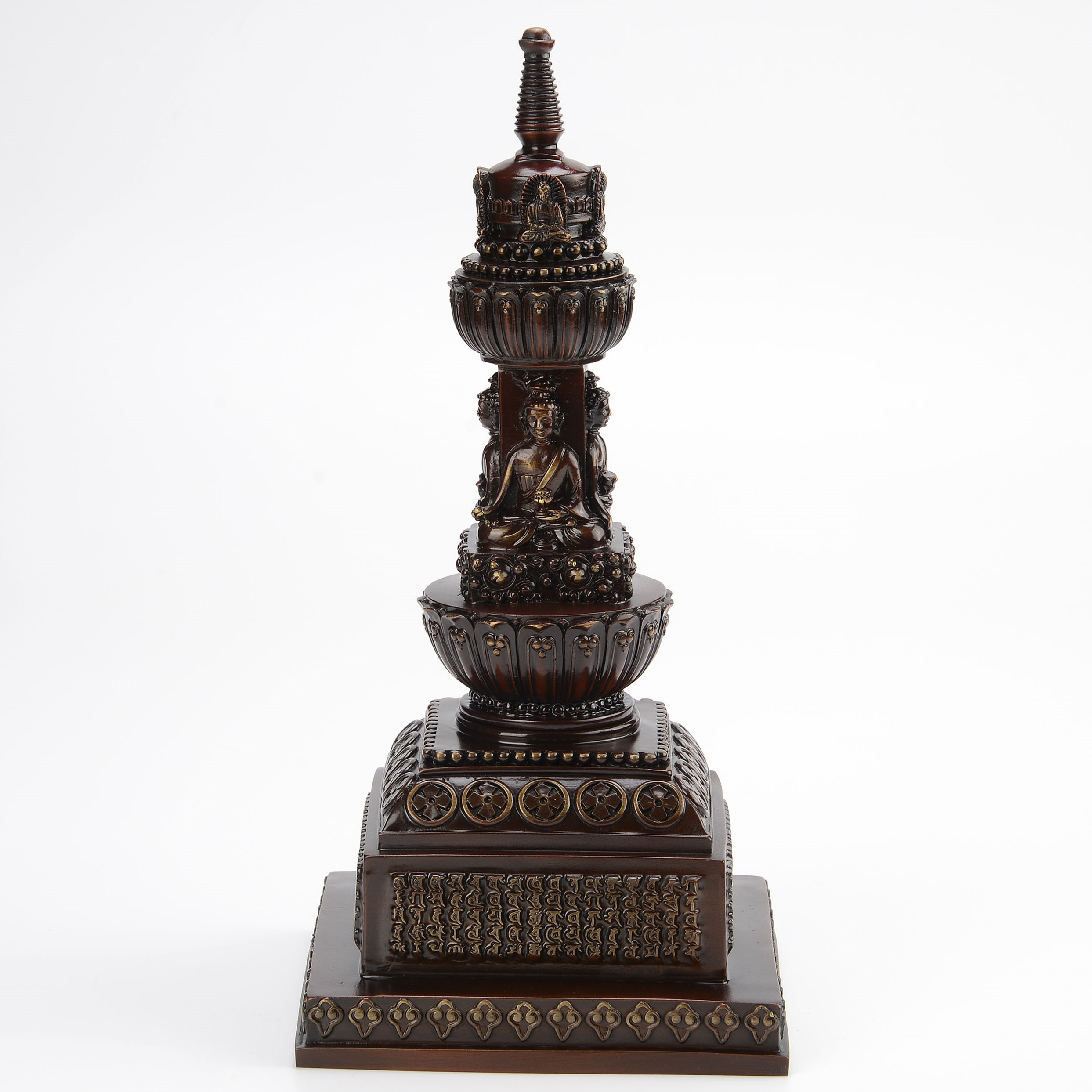 純銅舍利塔大號一切如來心寶篋印塔寶篋印陀羅尼塔金剛須彌座擺件