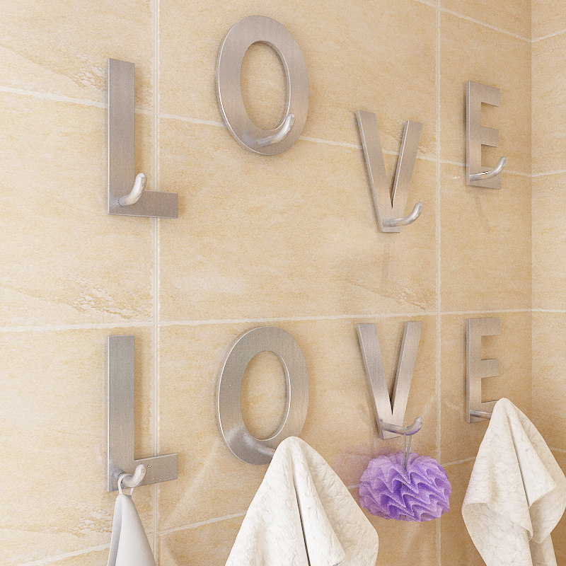 Stainless steel kitchen creative hook strong adhesive wall hanging wall load-bearing hole-free hook household shelf