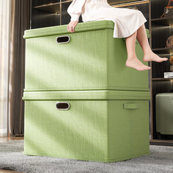 Storage Box Clothes Clothing Storage Box Household Large Capacity Extra Large Quilt Pants Foldableable Cotton and Linen Storage Box Basket